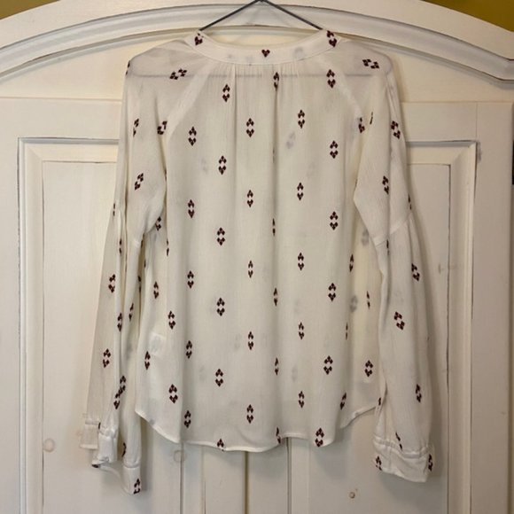 Gentle Fawn White Blouse with Burgundy Embroidery - Picture 3 of 10